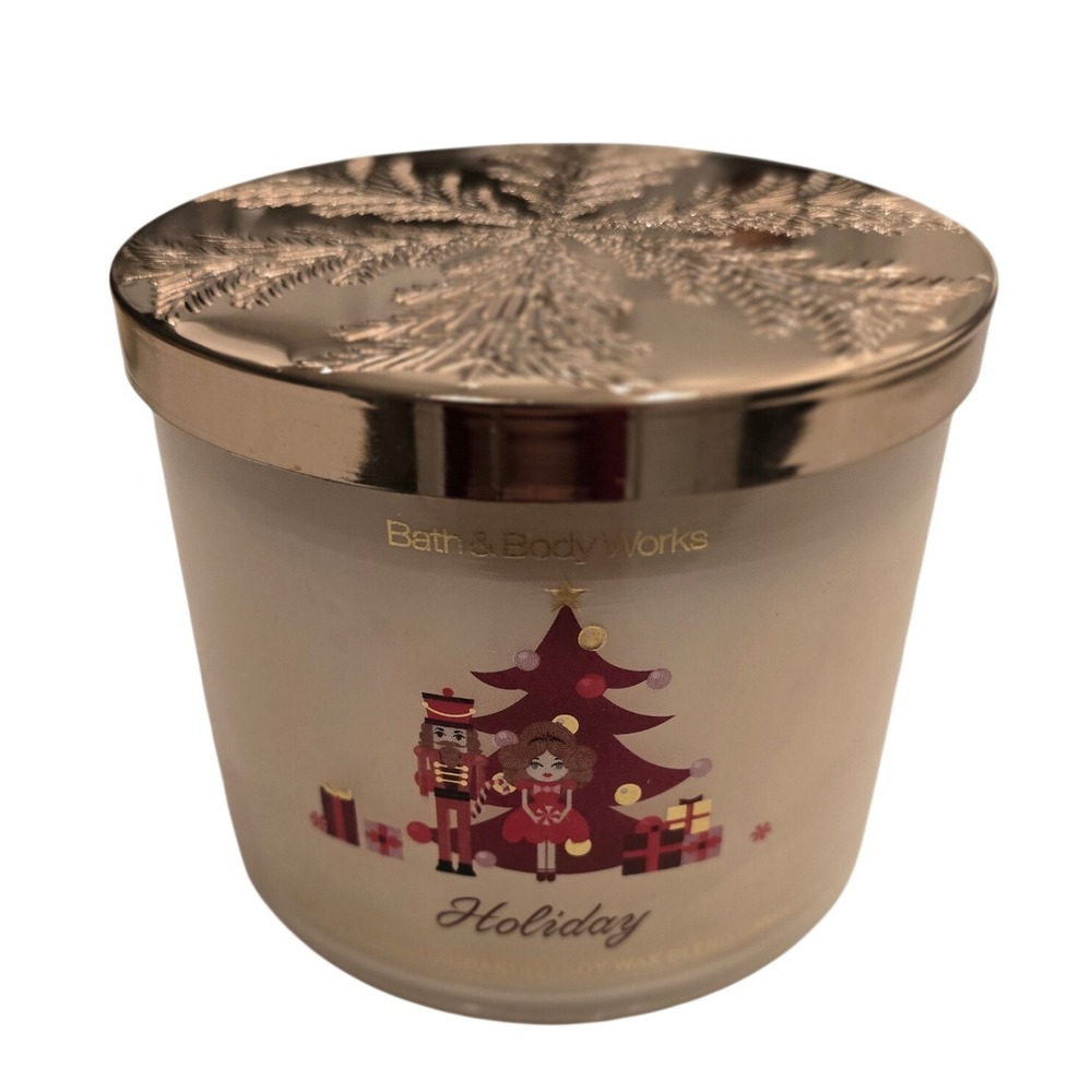 Bath & Body Works Holiday 3-Wick Scented Candle 14.5 oz Cinnamon Clove Nutmeg